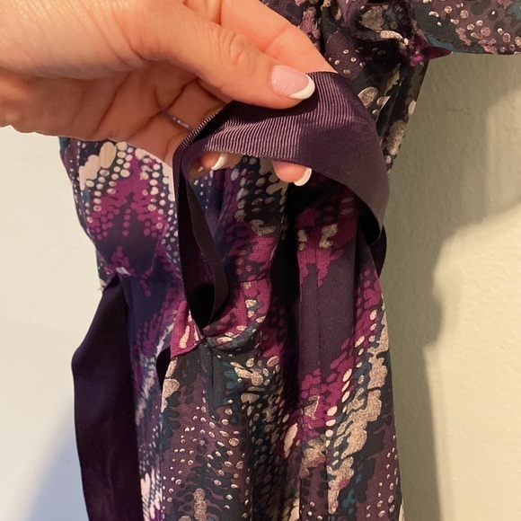 Karin Stevens | purple Belted Paint Splatter Sheath Dress | 6 - Picture 12 of 13